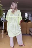 Made in Italy Sa Caleta Circle Longline Boyfriend Top Washed Citronella /6 =